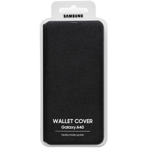 Samsung Originele Wallet Bookcase Samsung Galaxy A40 - Zwart
