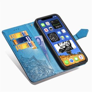 Mandala Bookcase iPhone 12 Mini - Turquoise