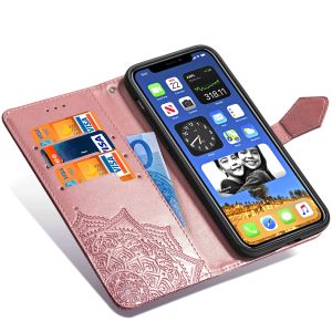Mandala Bookcase iPhone 12 (Pro) - Rosé Goud