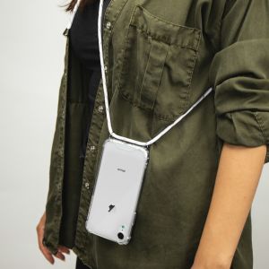 iMoshion Backcover met koord iPhone 12 (Pro) - Wit / Zilver