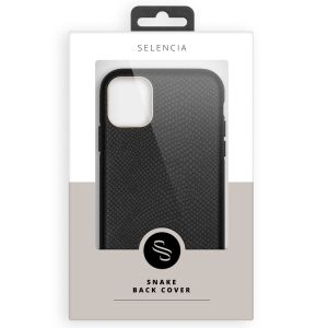 Selencia Gaia Slang Backcover iPhone 12 (Pro) - Zwart
