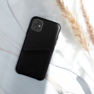 Selencia Vayu Vegan Lederen Backcover iPhone 12 (Pro) - Zwart