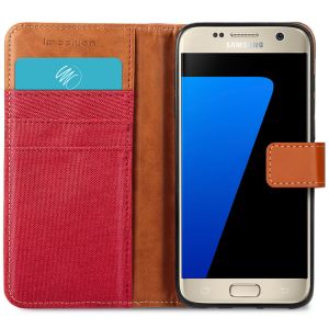 iMoshion Luxe Canvas Bookcase Samsung Galaxy S7 - Rood