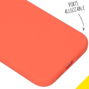 Accezz Liquid Silicone Backcover iPhone 12 (Pro) - Nectarine