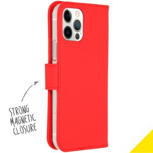 Accezz Wallet Softcase Bookcase iPhone 12 (Pro) - Rood