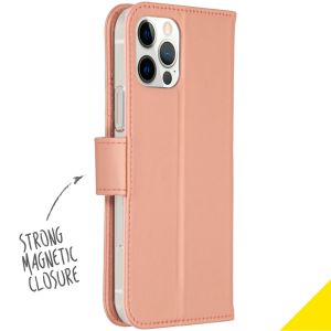 Accezz Wallet Softcase Bookcase iPhone 12 (Pro) - Rosé Goud