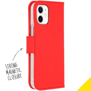 Accezz Wallet Softcase Bookcase iPhone 12 Mini - Rood