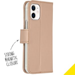 Accezz Wallet Softcase Bookcase iPhone 12 Mini - Goud