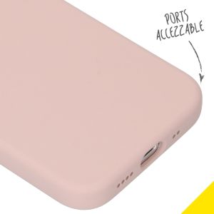 Accezz Liquid Silicone Backcover iPhone 12 Mini - Roze
