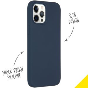 Accezz Liquid Silicone Backcover iPhone 12 Pro Max - Donkerblauw