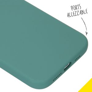 Accezz Liquid Silicone Backcover iPhone 12 Pro Max - Donkergroen