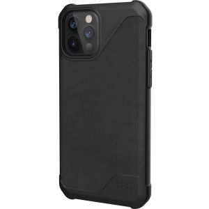 UAG Metropolis LT Backcover iPhone 12 (Pro) - Leather Black