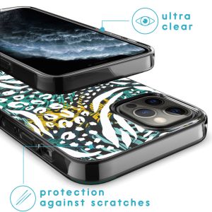 iMoshion Design hoesje iPhone 12 (Pro) - Jungle - Wit / Zwart
