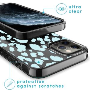 iMoshion Design hoesje iPhone 12 (Pro) - Luipaard - Blauw