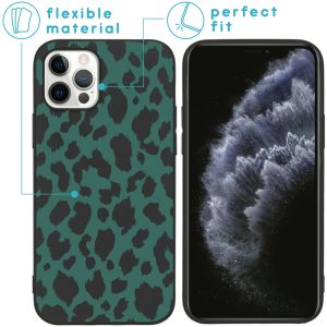 iMoshion Design hoesje iPhone 12 (Pro) - Luipaard - Groen / Zwart