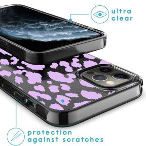 iMoshion Design hoesje iPhone 12 (Pro) - Luipaard - Paars