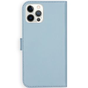 Selencia Echt Lederen Bookcase iPhone 12 (Pro) - Lichtblauw