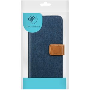 iMoshion Luxe Canvas Bookcase iPhone SE / 5 / 5s - Donkerblauw
