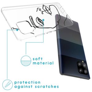 iMoshion Design hoesje Samsung Galaxy A42 - Abstract Gezicht - Zwart