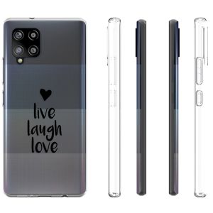 iMoshion Design hoesje Samsung Galaxy A42 - Live Laugh Love - Zwart