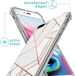 iMoshion Design hoesje met koord iPhone 8 Plus / 7 Plus - Grafisch Koper - Wit / Goud
