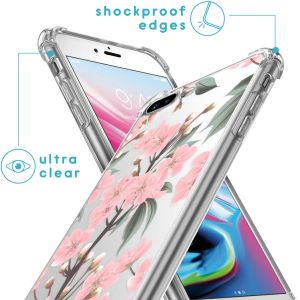 iMoshion Design hoesje met koord iPhone 8 Plus / 7 Plus - Bloem - Roze / Groen