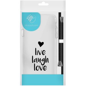 iMoshion Design hoesje met koord iPhone 11 - Live Laugh Love - Zwart