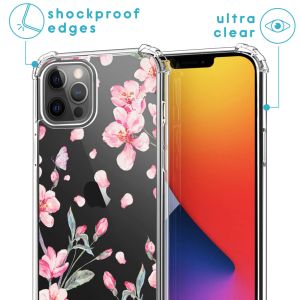 iMoshion Design hoesje met koord iPhone 12 (Pro) - Bloem - Roze