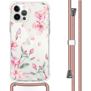 iMoshion Design hoesje met koord iPhone 12 Pro Max - Bloem - Roze