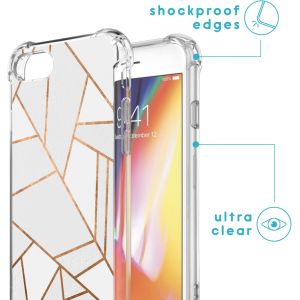 iMoshion Design hoesje met koord iPhone SE (2022 / 2020) / 8 / 7 - Grafisch Koper - Wit