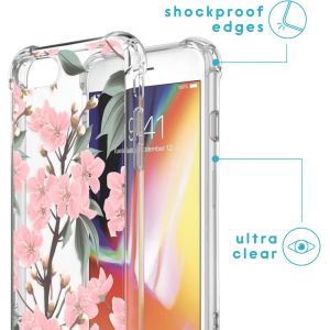 iMoshion Design hoesje met koord iPhone SE (2022 / 2020) / 8 / 7 - Bloem - Roze / Groen
