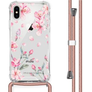 iMoshion Design hoesje met koord iPhone X / Xs - Bloem - Roze