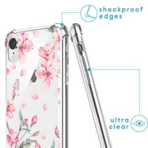 iMoshion Design hoesje met koord iPhone Xr - Bloem - Roze