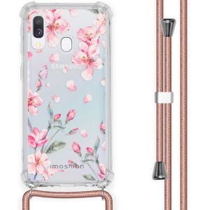 iMoshion Design hoesje met koord Samsung Galaxy A40 - Bloem - Roze