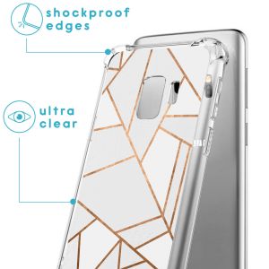 iMoshion Design hoesje met koord Samsung Galaxy S9 - Grafisch Koper - Wit / Goud