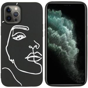 iMoshion Design hoesje iPhone 12 Pro Max - Abstract Gezicht - Wit