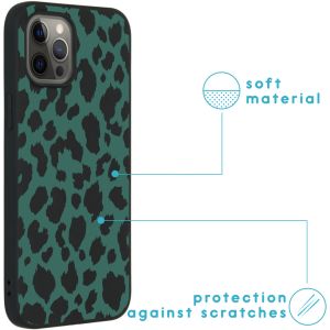 iMoshion Design hoesje iPhone 12 Pro Max - Luipaard - Groen / Zwart