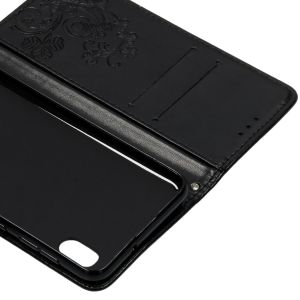 Klavertje Bloemen Bookcase Samsung Galaxy A10 - Zwart
