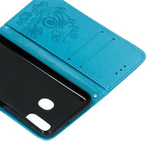 Klavertje Bloemen Bookcase Samsung Galaxy A20e - Turquoise