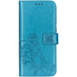 Klavertje Bloemen Bookcase Samsung Galaxy A70 - Turquoise