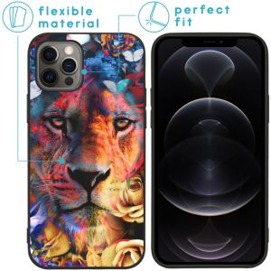 iMoshion Design hoesje iPhone 12 (Pro) - Jungle - Leeuw