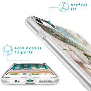 iMoshion Design hoesje iPhone SE (2022 / 2020) / 8 / 7 / 6s - Marmer - Beige