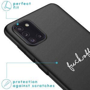 iMoshion Design hoesje Samsung Galaxy A31 - Fuck Off - Wit