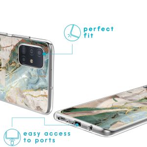iMoshion Design hoesje Samsung Galaxy A51 - Marmer - Gebroken Beige