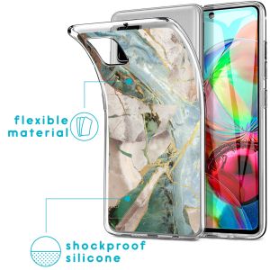 iMoshion Design hoesje Samsung Galaxy A71 - Marmer - Gebroken Beige