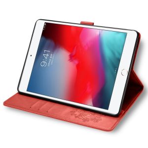 Klavertje Bloemen Bookcase iPad 6 (2018) 9.7 inch / iPad 5 (2017) 9.7 inch - Rood