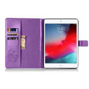 Klavertje Bloemen Bookcase iPad 6 (2018) 9.7 inch / iPad 5 (2017) 9.7 inch - Paars