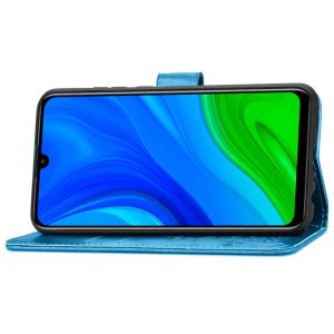 Klavertje Bloemen Bookcase Huawei P Smart (2020) - Turquoise