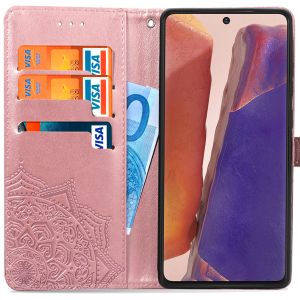 Mandala Bookcase Samsung Galaxy Note 20 - Rosé Goud