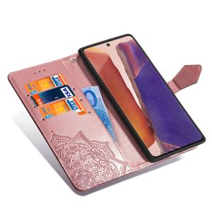 Mandala Bookcase Samsung Galaxy Note 20 - Rosé Goud